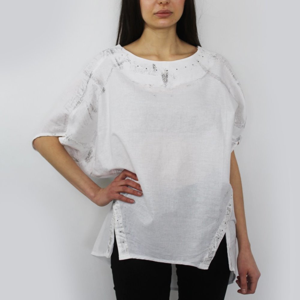 Blouse with Diamond Writing ST-0275